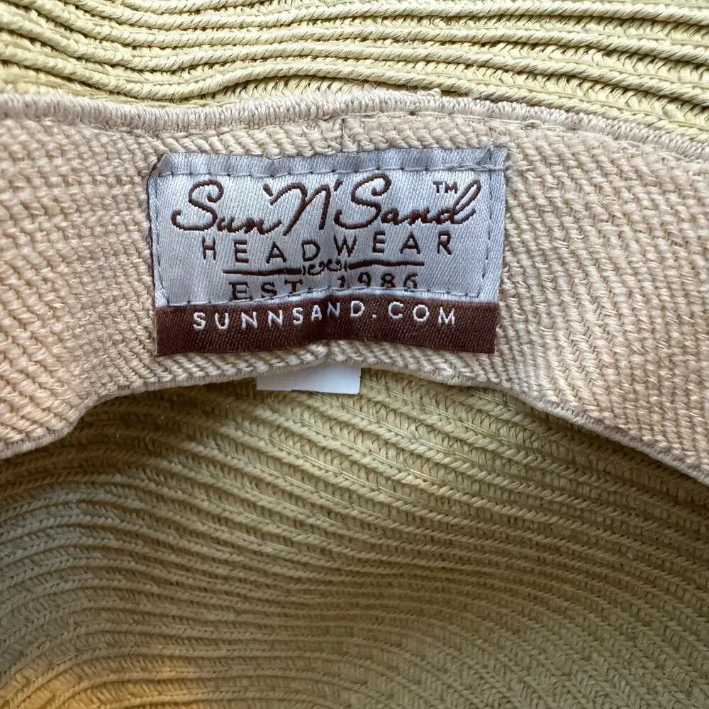 Sun and Sand Large Floppy Straw Beach Hat Summer Vacation Beach Pool Cruise Tan